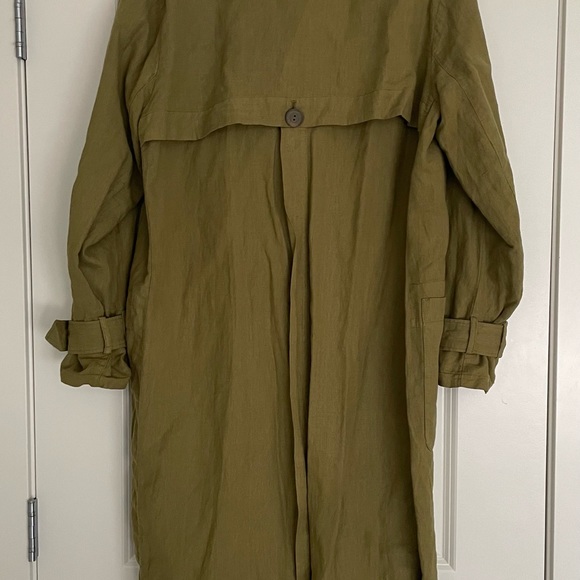 Zara OVERSIZED BUTTONED TRENCH COAT in Oil color size M - Picture 12 of 14